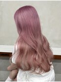 ピンクベージュ/髪質改善/ダブルカラー/ケアブリーチ/20代