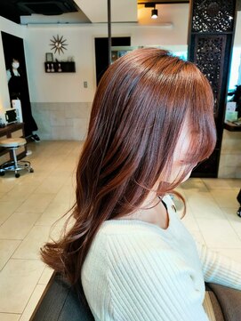 ヘアリゾート粋 ティガ 池袋店(tiga) ロングレイヤー/オレンジブラウン/艶髪