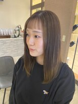 デザイニングヘアードゥ(designing hair Deux) オン眉ぱっつんヘア【ぱっつん/前髪/セミロング/シルクカラー】
