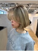 海外風ブロンドバレイヤージュボブ