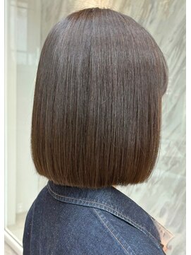 コルソ ケーツー 梅田 茶屋町(corso k-two) 切りっぱなしボブ*ぷつっとボブ*オリーブグレージュ*髪質改善