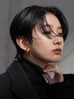 ソワネ 表参道(soigne)&nbsp;表参道白髪ぼかしハイライトウルフショートヘアグレージュ40代