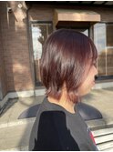 ツヤ最強！ボルドーカラー×ボブレイヤー