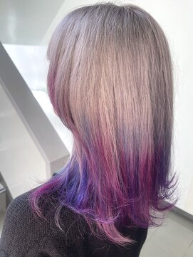 オーストヘアー ミコ(Aust hair Mico) ピンク×パープルー×ブルー ユニコーンカラー
