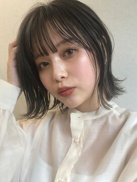 サンド ミュウ 横浜店(sand mieu) くすみアッシュ ナチュラルストレート x ボブ(20代向け)