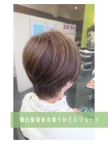 ヘアーパレス フタバ(Hair palace FUTABA)&nbsp;【脱白髪染め】柔らかモカベージュ×ショート(K)