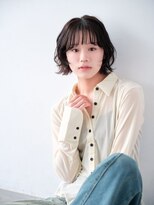 キネン バイ ツリー 宇都宮(kinen by tree)&nbsp;グランマッシュ黒髪ショートパーマダークアッシュの丸み
