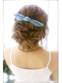 ルーズねじりアップスタイル