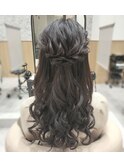 ヘアアレンジ/ヘアセット/ハーフアップ/アップスタイル/編み込み