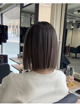 ラフ 難波店(LAFF) #黒髪#ボブルフ#ネビージュ#小顔#ワンレン