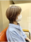 育てるハイライト大人ウルフショート