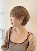 マッシュショート 似合わせ 小顔 丸み 可愛い ベージュカラー