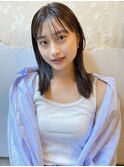 イメチェン小顔前髪外ハネボブ大人かわいいブラウン