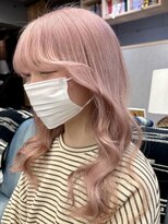 リノショアーズ 元町店(RINOSHORES)&nbsp;巻いても可愛いロングレイヤー×ハイトーンカラーベビーピンク