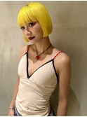 【ERIKA】ネオンイエロー切りっぱミニボブ