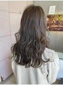 オリーブベージュ/グレージュ/透明感/透け感/艶カラー