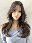 ロングレイヤー/シースルーバング/20代30代/渋谷