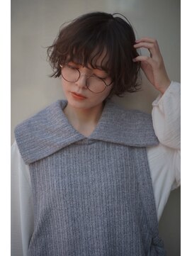 レジュアル(RESSUAL) ショートボブパーマクラゲヘアーオリーブグレー小顔
