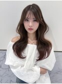 ブリーチなしショコラカラー×顔まわりレイヤーカット