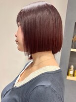 ラミエバイメルト 下北沢(lamie by melt)&nbsp;ブリーチなしダブルカラーピンクチェリーレッドブラウン暖色ボブ