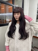 ニコ トウキョウ 渋谷(nico TOKYO)&nbsp;ダブルカラーチェリーレッドピンクブラウン韓国レイヤーロング