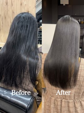 ヌープヘアーアイス(NUUP.hair ici) 【艶髪】美髪縮毛矯正ロングbeforeafter◎