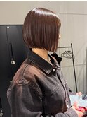 透明感あるブラウンボブ×毛先までまとまる質感