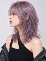 ソレイユトウキョウシブヤ(SOLEIL TOKYO shibuya) ミディアムレイヤーラベンダーグレージュブリーチ