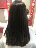 毛先ブリーチ毛に髪質改善/縮毛矯正/ロングヘア/ストレートヘア