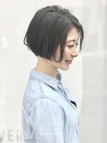 ガレリア 名駅オーキッドビル店(GALLARIA)&nbsp;大人女性ショートボブ耳掛け前髪長め立ち上げ黒髪