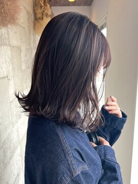 ミルヘアデザイン(mil hair design) レイヤーカットアッシュカラーグレージュ透明感カラー前髪