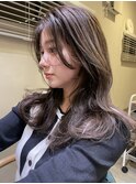 透明感髪質改善ベージュダブルカラーミルクティーグレージュ