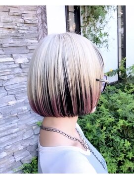ルプラ ガーデン(le-pla garden) 切りっぱなしボブ#ダブルカラー#エンドカラー#ピンク#ホワイト
