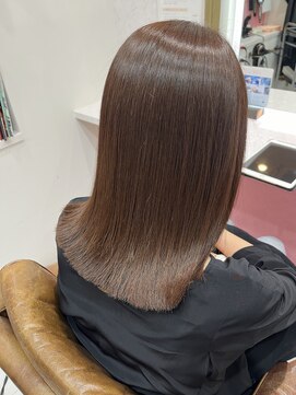 ザトエル 栄(THE TOEL) 髪質改善メテオカラーショコラベージュブラウンボブロブヘア