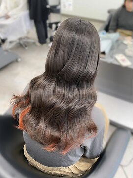 ガルボヘアー 桟橋店(garbo hair) インナーハイトーンオレンジカラー高知美容院