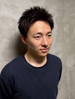 ディスイズバーバーサード(THIS IS BARBER 3rd)&nbsp;アップバング スパイキーショート 黒髪 ビジネスヘア 直毛