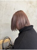 ピンクラベンダーグレージュ　ブリーチあり　ミニボブ