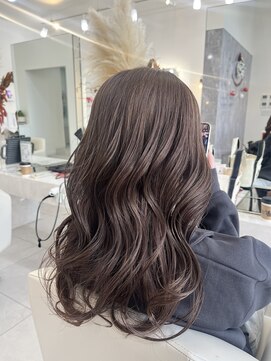 アオ 甲府本店(AO) レイヤーカット×ミルクティーベージュ