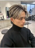 韓国マッシュセンターパートツーブロックメンズハイライトウルフ