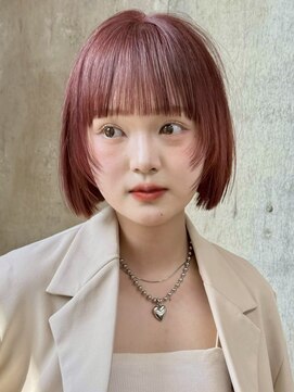 ガーデン 渋谷(GARDEN) 切りっぱなし　ボブ　暖色　ダブルカラー　ピンクカラー