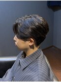 ビジネスツーブロック 曲がるストレートパーマ センターパート