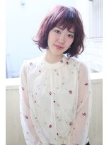 ヘアデザイン アネーロ(hair design anello) 【anello】愛されヘア　ベリーピンクのパーマボブ