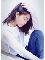 ヘアアンドメイク エジェリ(hair&make egerie) 暗髪スポーティーな外ハネロブ インナーカラー 恵比寿
