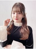 ハーフアップウェーブ_外ハネボブセクションカラー_59006