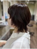 ブラウンベージュ×マッシュウルフ