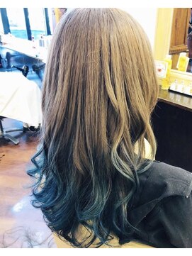 シャンプーボーイアネックス(SHAMPOO BOY Annex) 裾カラー×ブルーbyERINA