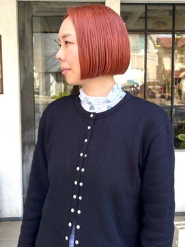 モク 京都北白川店(MOK) 【オレンジミニボブ】鮮やかオレンジがかわいい