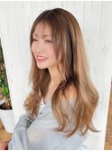 《Agu hair》艶ラフ巻ベージュロング×numberA.ヘアバター