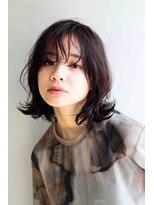 ムウ 難波(MOU)&nbsp;ナチュラルボブルフ黒髪ネビージュ小顔ワンレン20代30代40代50代