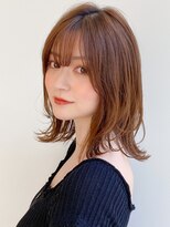 エトラ 渋谷店(etora)&nbsp;前髪 ネビージュ ボブルフ 黒髪 ワンレン 小顔 "